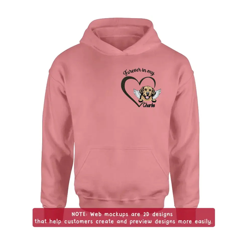 Personalized Dog Embroidered T-shirt/Sweater/Hoodie - Memorial Gift Idea For Dog Mom/Dog Dad - Forever In My