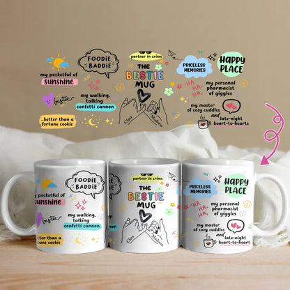 Custom Personalized Besties Coffee Mug - Gift Idea For Friends - The Bestie Mug