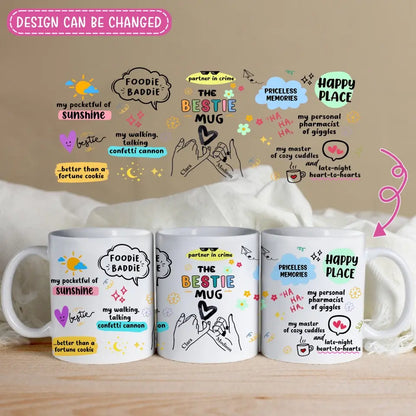 Custom Personalized Besties Coffee Mug - Gift Idea For Friends - The Bestie Mug