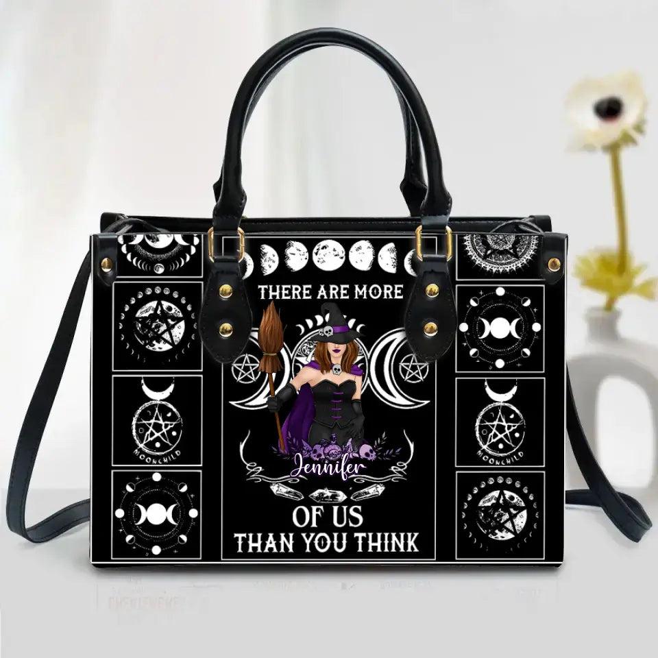 Personalized Witch PU Leather Handbag with Long Straps - Gift Idea For Halloween/Witch/Friend - There Are More Of Us Than You Think