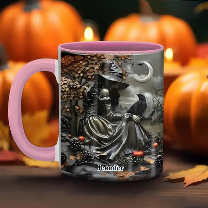 Personalized Witch Vintage Accent Mug - Halloween/Birthday Gift Idea For Yourself, Women, Witch Lovers