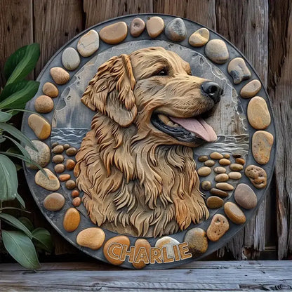 Custom Personalized Golden Retriever Metal Sign - Gift Idea For Dog Lover
