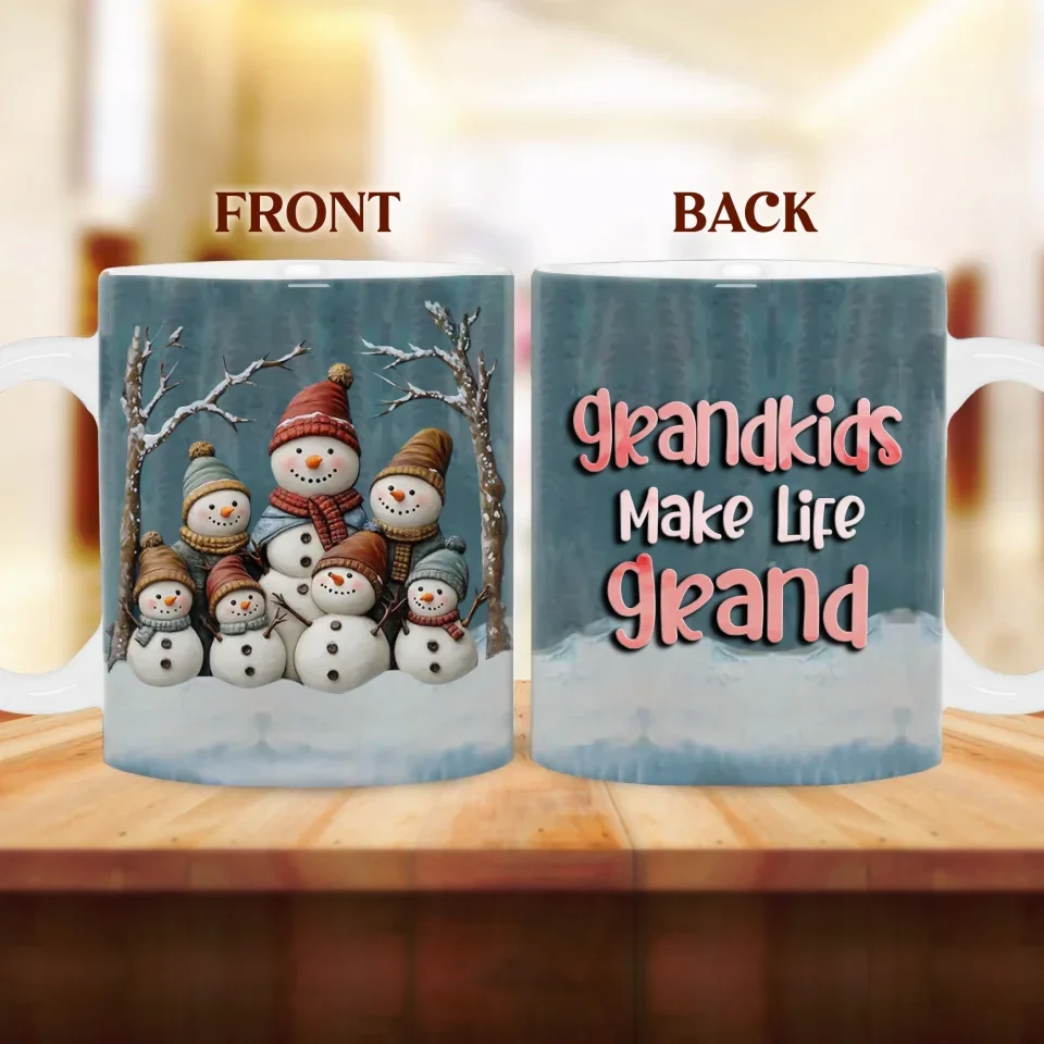 Personalized Grandma Coffee Mug - Christmas Gift For Grandma - Grandkids Make Life Grand