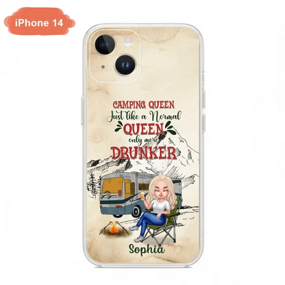 Custom Personalized Camping Queen Phone Case - Gift Idea For Camping Lovers - Camping Queen Classy Sassy And A Bit Smart Assy - Case For iPhone And Samsung