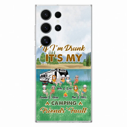 Custom Personalized Camping Friends Phone Case - Upto 8 People - Gift Idea For Camping Lover - Case For iPhone And Samsung