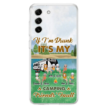Custom Personalized Camping Friends Phone Case - Upto 8 People - Gift Idea For Camping Lover - Case For iPhone And Samsung