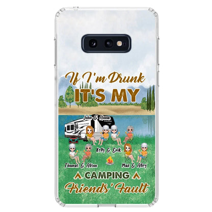 Custom Personalized Camping Friends Phone Case - Upto 8 People - Gift Idea For Camping Lover - Case For iPhone And Samsung