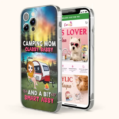 Custom Personalized Camping Mom Phone Case - Gift Idea For Camping Lover/ Mother's Day - Camping Mom Classy Sassy And A Bit Smart Assy - Case For iPhone And Samsung