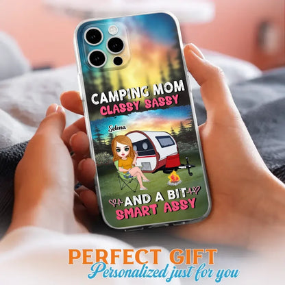 Custom Personalized Camping Mom Phone Case - Gift Idea For Camping Lover/ Mother's Day - Camping Mom Classy Sassy And A Bit Smart Assy - Case For iPhone And Samsung