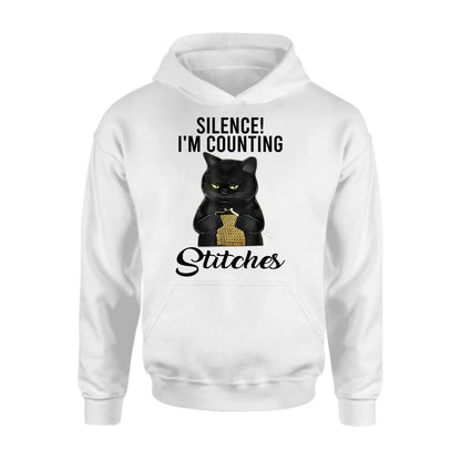 Personalized Cat T-shirt/Long Sleeve/Sweatshirt/Hoodie - Gift Idea For Knitting Lover - Silence I'm Counting Stitches