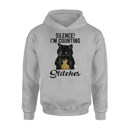 Personalized Cat T-shirt/Long Sleeve/Sweatshirt/Hoodie - Gift Idea For Knitting Lover - Silence I'm Counting Stitches