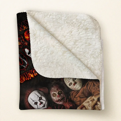 Personalized Halloween Quilt/Fleece Throw Blanket - Gift Idea For Halloween - This is My Horror Movie Watching Blanket