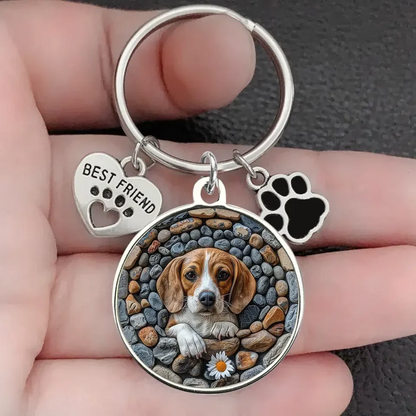 Personalized Dog Breed Keychain Pet Charm Key Ornaments - Gift for Dog Lovers