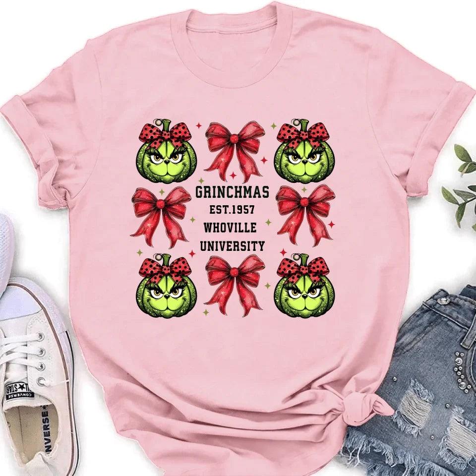 Personalized Grinchmas University T-shirt/Long Sleeve/Sweatshirt/Hoodie - Gift Idea For Christmas