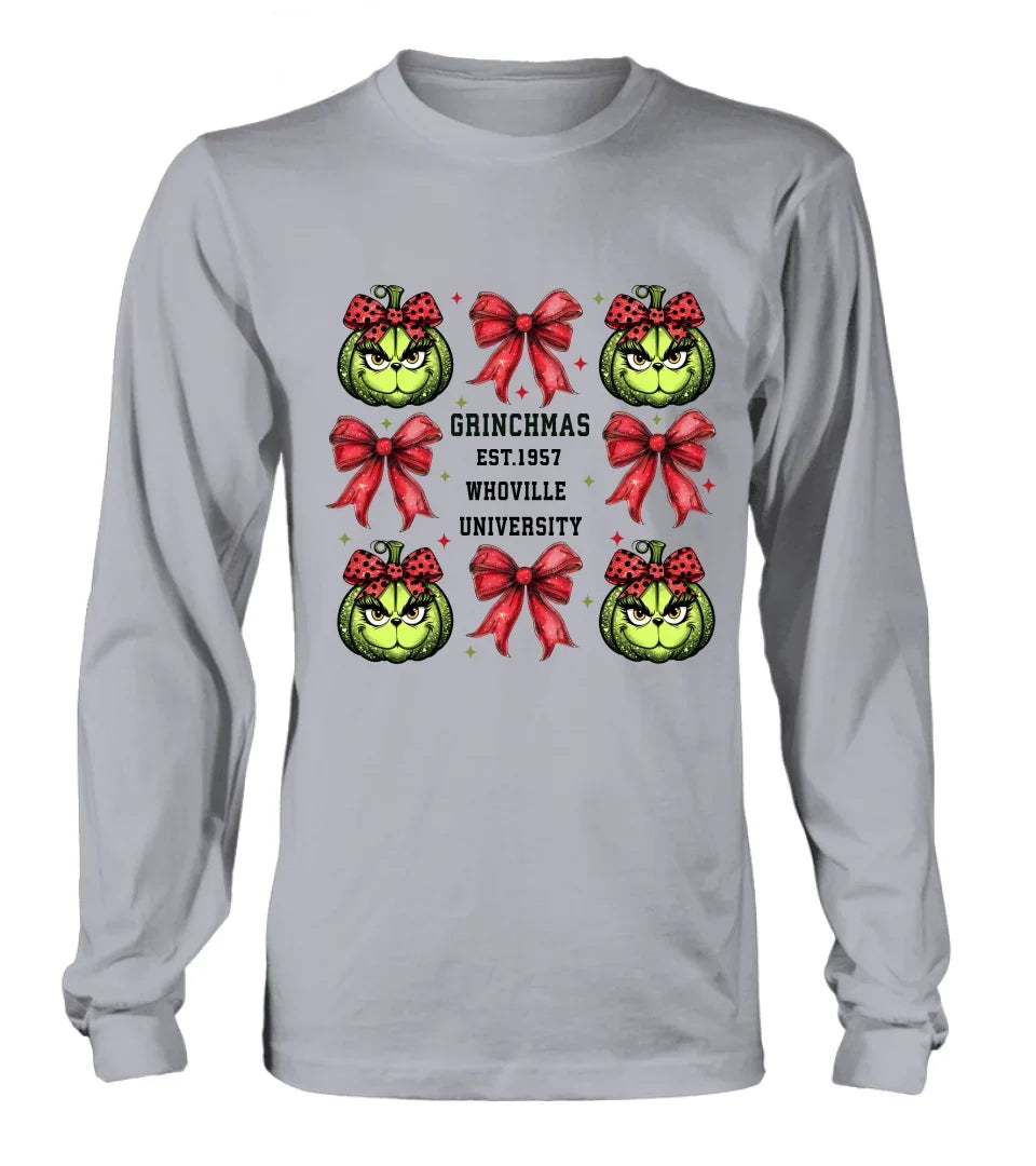 Personalized Grinchmas University T-shirt/Long Sleeve/Sweatshirt/Hoodie - Gift Idea For Christmas