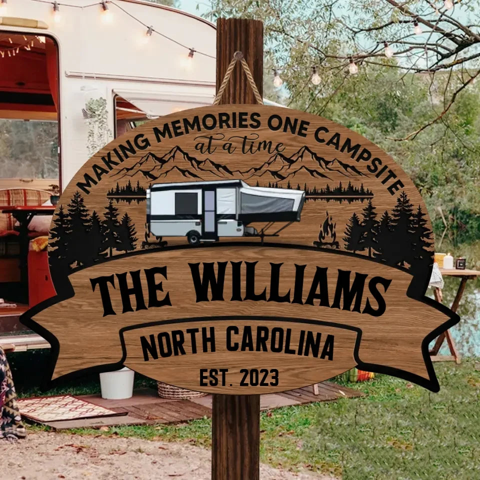 Personalized Campers Wooden Sign - Gift Idea For Camping Lovers/Family - Custom Family Name
