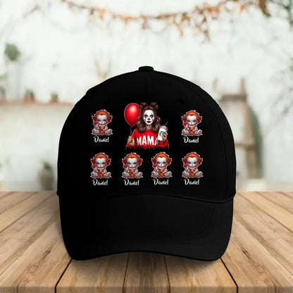 Personalized Horror Mom Baseball Cap - Halloween Gift Idea For Mom with up to 6 Kids
