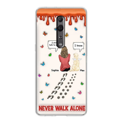 Custom Personalized Memorial Dog Phone Case - Memorial Gift Idea For Dog/ Cat Lover - Case For Xiaomi/ Oppo/ Huawei - Never Walk Alone
