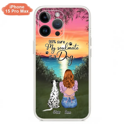 Custom Personalized Dog Mom Phone Case - Up to 4 Dogs - Gift Idea For Dog Lover - Just A Girl Who Loves Dogs - Case For iPhone And Samsung
