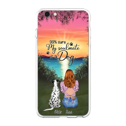 Custom Personalized Dog Mom Phone Case - Up to 4 Dogs - Gift Idea For Dog Lover - Just A Girl Who Loves Dogs - Case For iPhone And Samsung