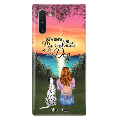 Custom Personalized Dog Mom Phone Case - Up to 4 Dogs - Gift Idea For Dog Lover - Just A Girl Who Loves Dogs - Case For iPhone And Samsung