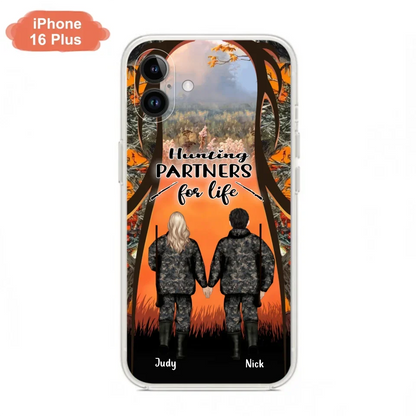 Custom Personalized Hunting Phone Case - Gift Idea For Couple/Hunting Lovers - Hunting Partners For Life - Case for iPhone/Samsung