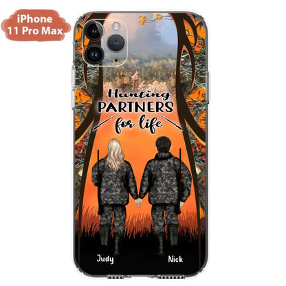Custom Personalized Hunting Phone Case - Gift Idea For Couple/Hunting Lovers - Hunting Partners For Life - Case for iPhone/Samsung