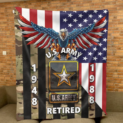 Personalized Veteran Fleece Throw Blanket & Quilt - Gift Idea For Veteran