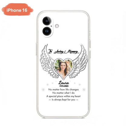 Personalized In Loving Memory Phone Case - Upload Photo - Memorial Gift Idea - Case For iPhone/Samsung - A Special Place Within My Heart Is Always Kept For You