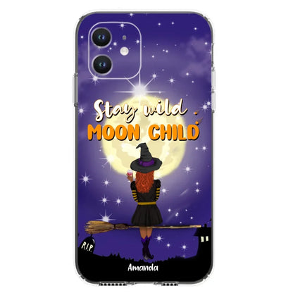 Custom Personalized Witchy Phone Case - Up to 3 Pets- Stay Wild Moon Child - Phone Case For iPhone, Samsung - OCEL9Z