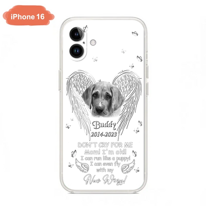 Custom Personalized Memorial Photo Phone Case - Memorial Gift Idea for Christmas - Don't Cry For Me Mom/Dad - Case For iPhone/Samsung