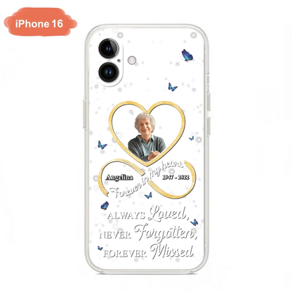Custom Personalized Memorial Wing Heart Phone Case - Memorial Gift Idea For Family - Case For iPhone/Samsung - Always Loved Never Forgotten Forever Missed