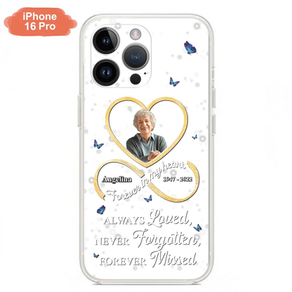 Custom Personalized Memorial Wing Heart Phone Case - Memorial Gift Idea For Family - Case For iPhone/Samsung - Always Loved Never Forgotten Forever Missed