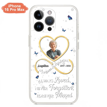 Custom Personalized Memorial Wing Heart Phone Case - Memorial Gift Idea For Family - Case For iPhone/Samsung - Always Loved Never Forgotten Forever Missed