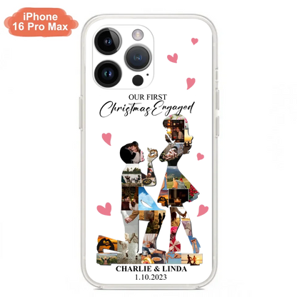 Custom Personalized Couple Photo Phone Case - Gift Idea For Couple/Him/Her - Upload Photo - Case For iPhone/Samsung - Our First Christmas Engaged