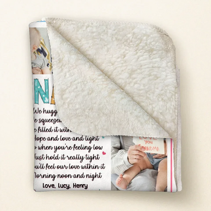 Personalized Nana Quilt/Fleece Throw Blanket - Gift Idea For Grandma From Grandkid - Upload Photos