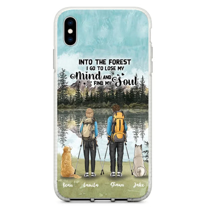 Custom Personalized Hiking Couple With Dogs Phone Case - Couple With Upto 2 Pets - Case For iPhone and Samsung - Q67GXN