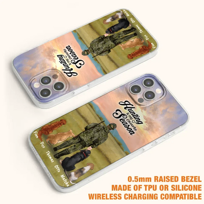 Personalized Hunting Phone Case - Man/Woman With Upto 4 Dogs - Phone Case For iPhone And Samsung - 4168OK