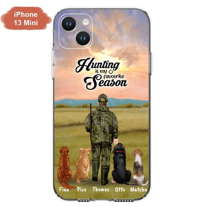 Personalized Hunting Phone Case - Man/Woman With Upto 4 Dogs - Phone Case For iPhone And Samsung - 4168OK
