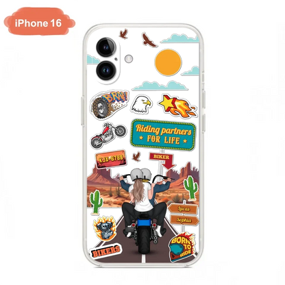 Custom Personalized Motorcycle Couple Phone Case - Gift Idea For Couple/ Husband & Wife/ Bikers - Transparent Phone Case For iPhone/Samsung