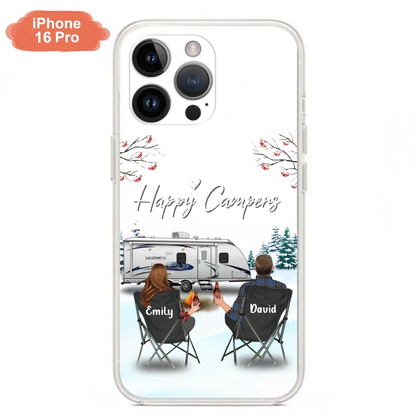 Personalized Camping Phone Case - Gift Idea For Camping Lover/Couple/Family/Friends - Happy Campers - Case For iPhone/Samsung