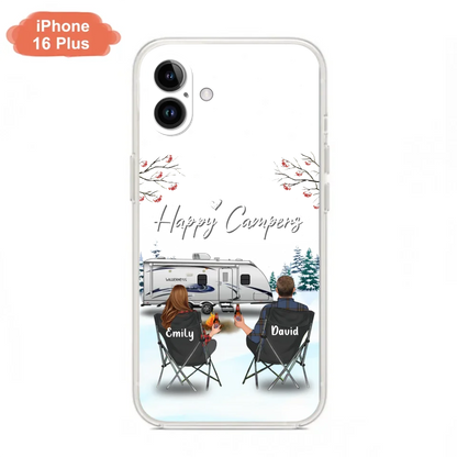Personalized Camping Phone Case - Gift Idea For Camping Lover/Couple/Family/Friends - Happy Campers - Case For iPhone/Samsung