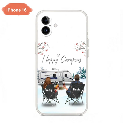 Personalized Camping Phone Case - Gift Idea For Camping Lover/Couple/Family/Friends - Happy Campers - Case For iPhone/Samsung