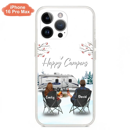 Personalized Camping Phone Case - Gift Idea For Camping Lover/Couple/Family/Friends - Happy Campers - Case For iPhone/Samsung