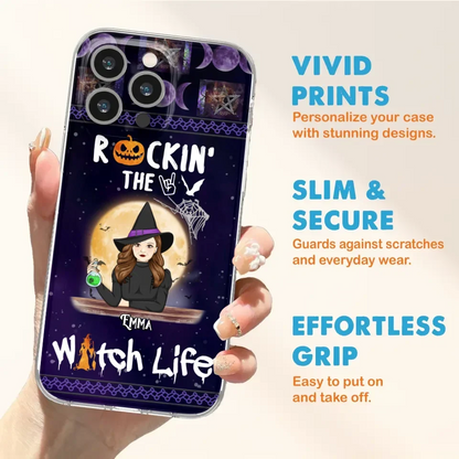 Custom Personalized Witch Phone Case - Halloween Gift Idea - Rockin' The Witch Life - Case For iPhone/Samsung