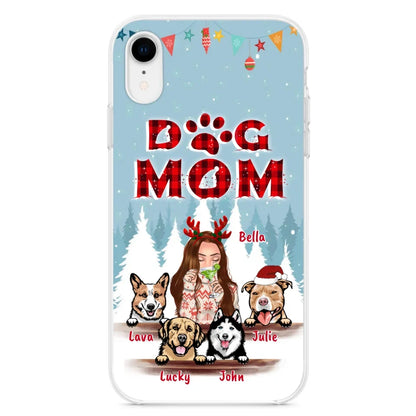 Custom Personalized Pet Mom Xmas Phone Case - Upto 4 Pets - Best Gift For Dog/Cat Lover - Case For Iphone/Samsung - 2T7CRT