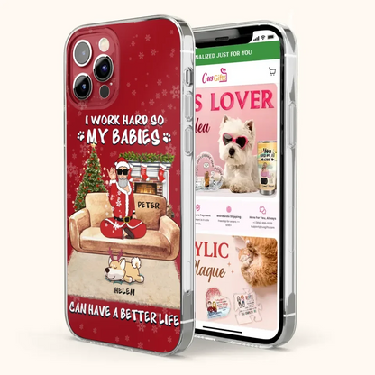 Personalized Christmas Pet Dad Phone Case - Man With Up to 4 Pets - Gift For Cat/Dog Lover - Case For iPhone And Samsung