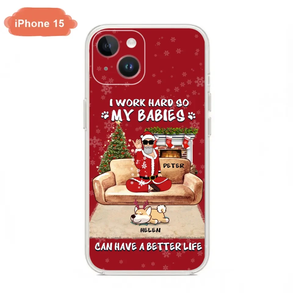 Personalized Christmas Pet Dad Phone Case - Man With Up to 4 Pets - Gift For Cat/Dog Lover - Case For iPhone And Samsung