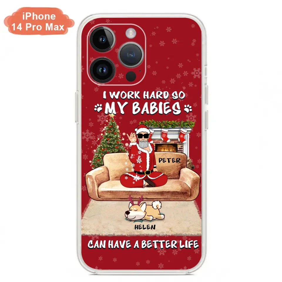 Personalized Christmas Pet Dad Phone Case - Man With Up to 4 Pets - Gift For Cat/Dog Lover - Case For iPhone And Samsung