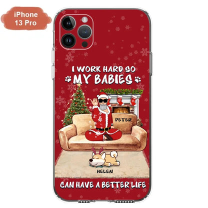 Personalized Christmas Pet Dad Phone Case - Man With Up to 4 Pets - Gift For Cat/Dog Lover - Case For iPhone And Samsung